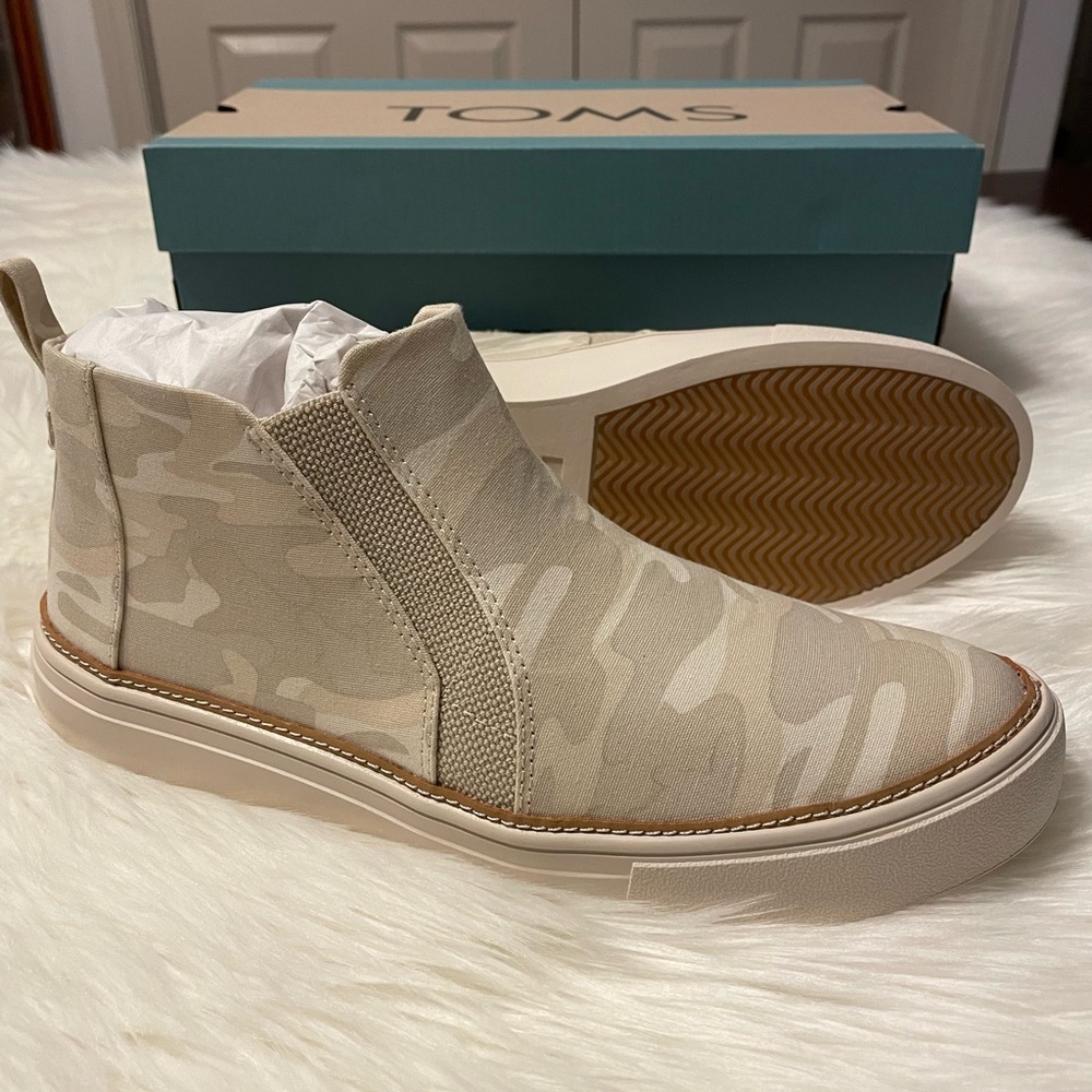 Toms, Camo, Sneaker, Bootie, Canvas, Slip-on, Size 8.5, NWT